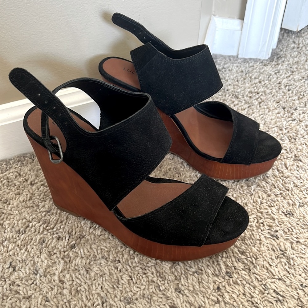 Lucky Brand -Black Wedge Shoes